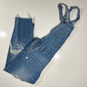 Straight Leg Distressed Abercrombie & Fitch Overalls